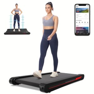 Walking Pad Treadmill with APP, 3 in 1 Under Desk Treadmill, 2.5HP Low Noise Walking Vibration Pad with Remote Control,Portable Treadmills for Home Office, Red