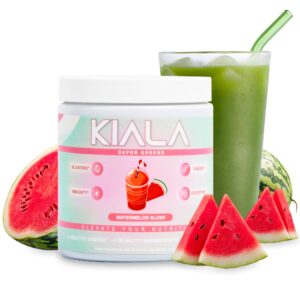 Kiala Nutrition Super Greens, Organic Greens Powder with Spirulina & Chlorella for Digestion, Gut Health, Immunity & Energy, Gluten Free, Vegan, Daily Support for Women, Watermelon Slush, 30 Servings