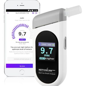 [HSA/FSA eligible]KETOSCAN SMART Breath Ketone Meter, Diet & Fitness Tracker | Monitor Your Fat Metabolism, Level of Ketosis on Low carb, Ketogenic or Any Nutrition & Fitness Program