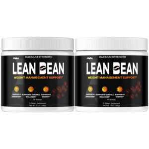 (2 Pack) Lean Bean Powder Supplement LeanBean Max Strength Formula, Leen Bean Advanced Formula Overall Health and Wellness Supplement, Leen Been Premium Overall Wellness Support Powder (7.4oz / 210g)