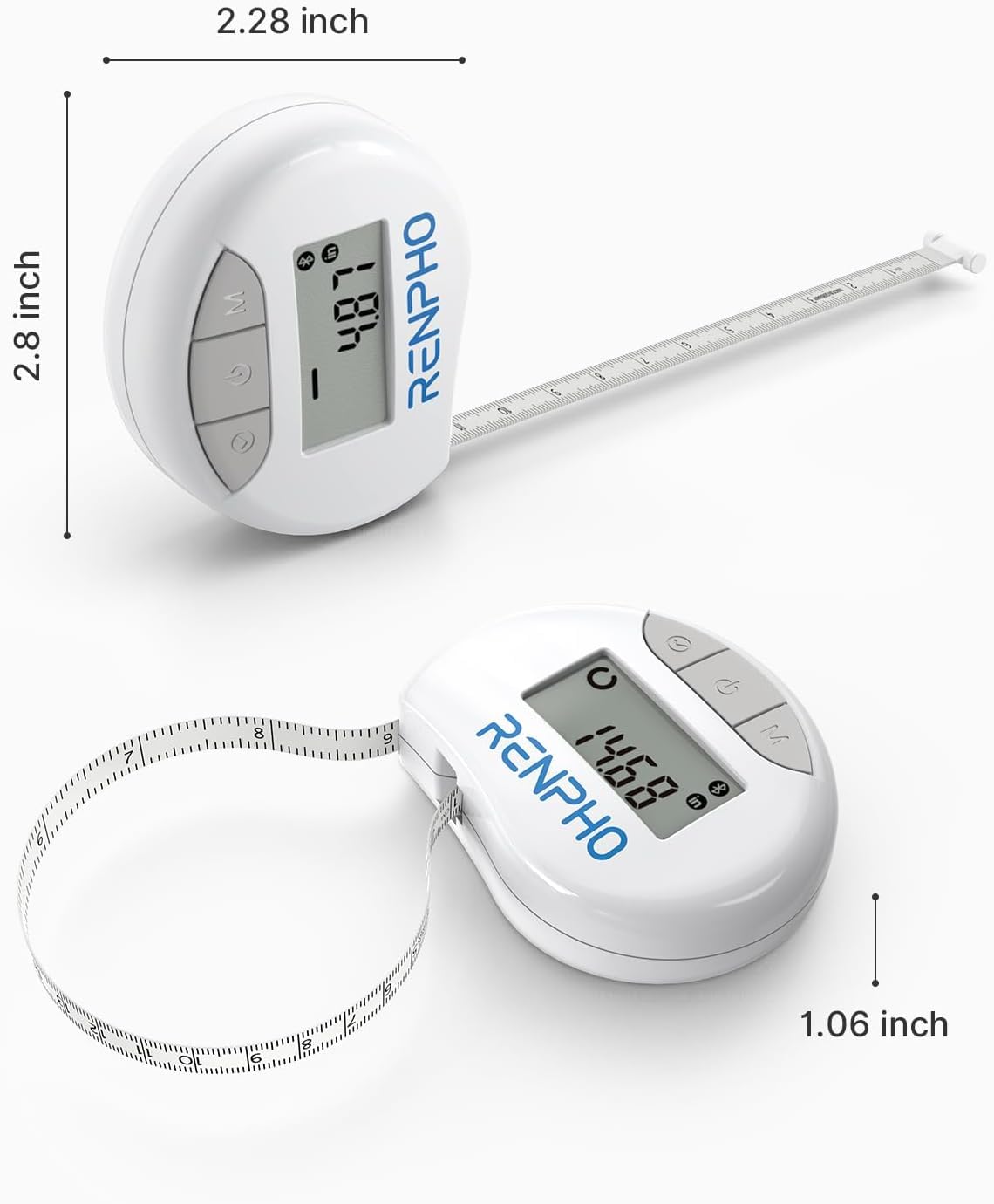 RENPHO Smart Body Measuring Tape, Bluetooth App, 60in, for Weight Loss - Image 9