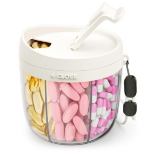 AMOOS Cute Pill Dispenser with Anti-Mix Design, 7-Slot, BPA-Free, Patented