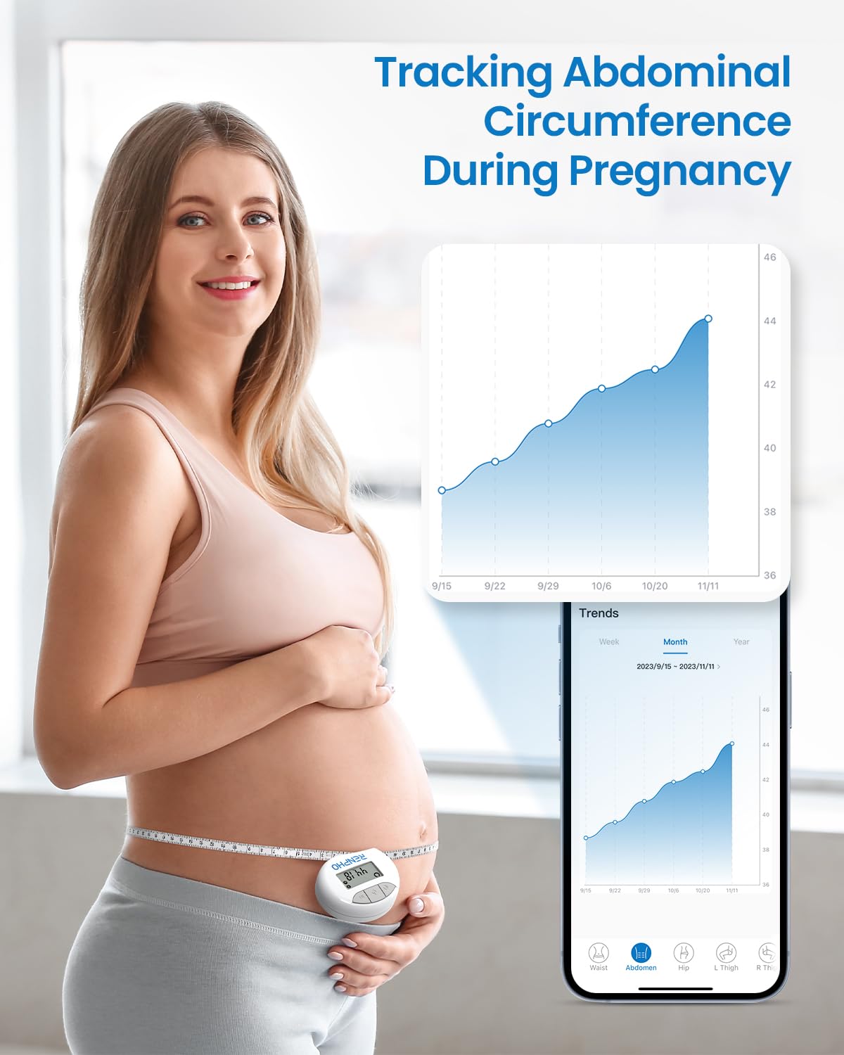 RENPHO Smart Body Measuring Tape, Bluetooth App, 60in, for Weight Loss - Image 5