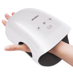 CINCOM Cordless Hand Massager with Heat and Compression, White