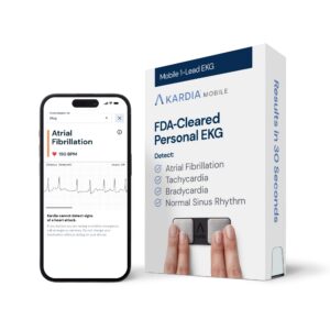 KardiaMobile 1-Lead EKG Monitor, Medical-Grade FDA-Cleared Personal Heart Monitor, Detects Normal, AFib & Arrhythmias, 30 Second Results, Works with Most Smartphones, HSA&FSA Eligible