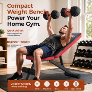 NICEPEOPLE Adjustable Weight Bench for Home Gym, 660LBS Capacity Workout Bench with 8 Backrests for Chest Shoulders Arms, Compact and Foldable Strength Bench for Small Space Apartment Room - Image 2